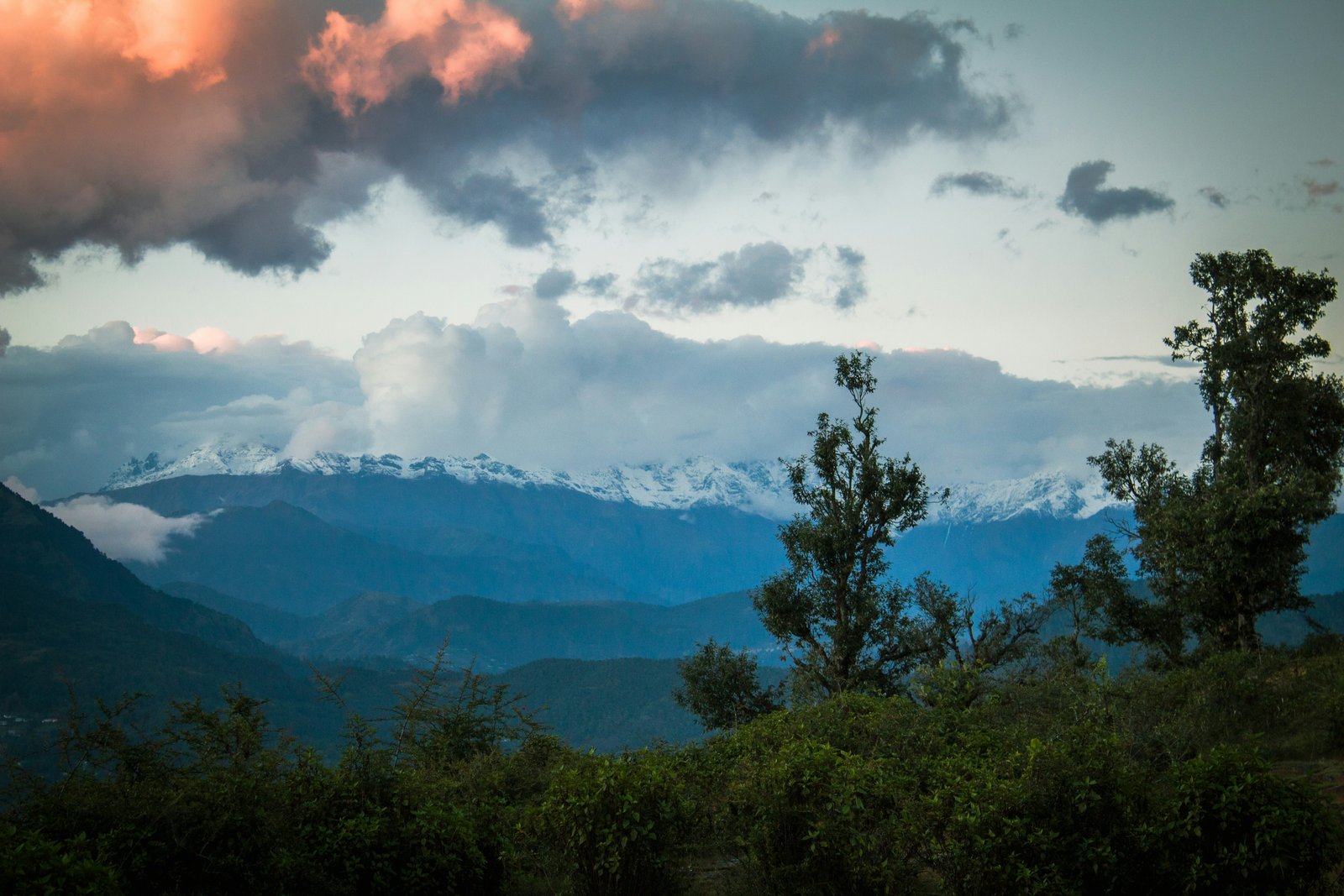 The Kumaon Himalayan range, seen from the hills near Almora